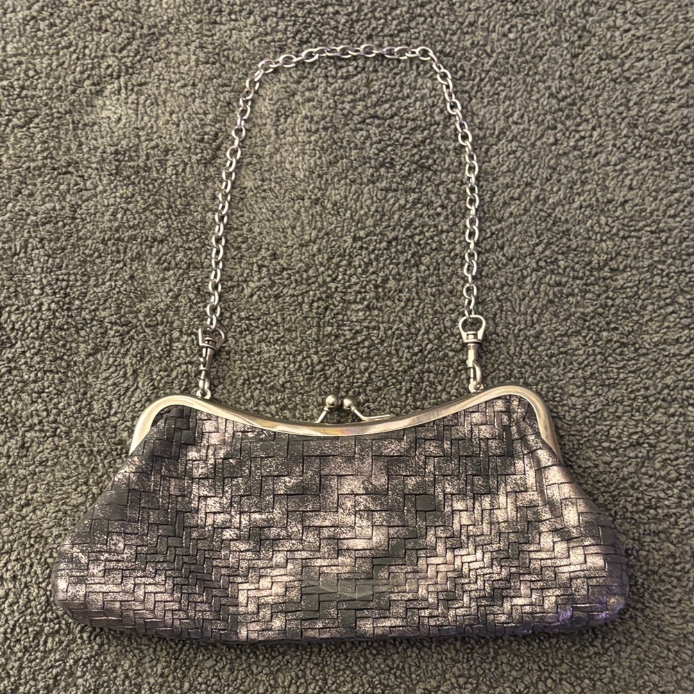 Patricia Nash Silver Woven Clutch